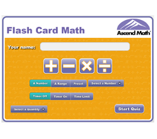 ascend math flash card