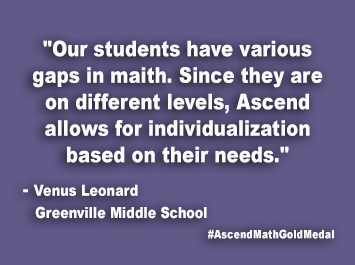 Greenville Middle School Ascend Math Gold Medal