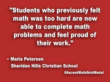 Sheridan Hills Christian School Ascend Math Gold Medal