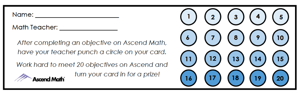 ascend math flash card